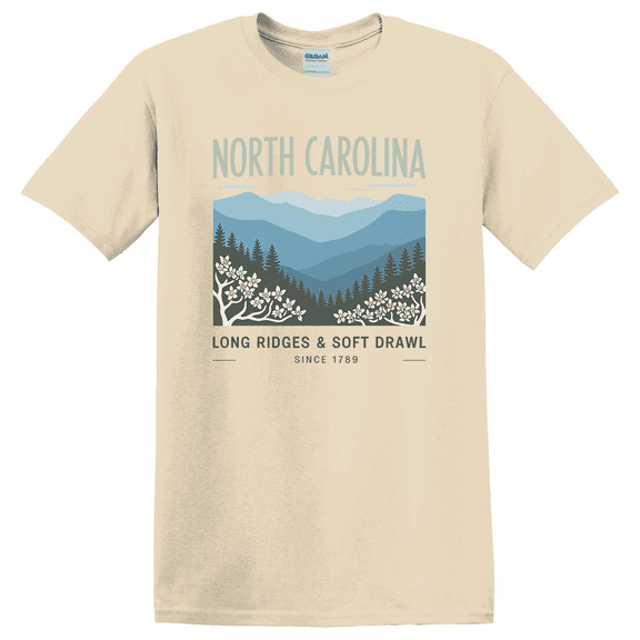 North Carolina Blue Ridge Mountain Scenic Graphic T-Shirt
