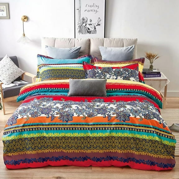 Microfiber Reversible 3 Piece Duvet Cover Set Bedding Set Ultra Soft Lightweight 1 Cover 2 Pillow case Queen