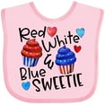 thumbnail image 3 of Inktastic 4th of July Red, White and Blue Sweetie Cupcakes and Stars Boys or Girls Baby Bib, 3 of 4