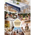 thumbnail image 6 of Navy Blue Stripe Tablecloth Rectangle Table Cloth 60x120, Waterproof Tablecloth Outdoor Table Cloth, Modern Rustic Horizontal Blue Striped Washable Table Cover for Kitchen Dinning Party, 6 of 8