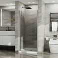 thumbnail image 4 of 34"x72" Pivot Shower Door, 1/4 inch Thick Tempered Glass Swing Shower Door in Chrome Finish, Semi-Frameless Design, 4 of 6
