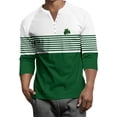 thumbnail image 2 of Men's St. Patrick's Day Henley Shirt Long Sleeve Clover Print Casual Pullover Top, 2 of 7