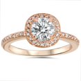 thumbnail image 1 of 1ct Cushion Halo Diamond Engagement Ring 14K Rose Gold, 1 of 4