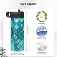 thumbnail image 4 of Honeii Square Glass Mosaic Print 18 oz Insulated Water Bottle with Straw Lid, Stainless Steel Sports Water Bottles, Double Walled Vacuum, Leak Proof, 4 of 8