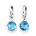 thumbnail image 3 of Auriga Fine Jewelry 14K White Gold Rhod-plated Blue White Topaz Dangle Earrings for Women (L- 1.08 inch, W- 0.44 inch), 3 of 6