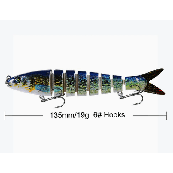 Fishing Lure with BKK Hook, Easy Catch: Wiggling, Vibrating, Rattling with Noise, Heavy-Duty Dyneema Fiber Jointed Swimbait for Bass, Trout, Crappie,Ideal for Family Fishing
