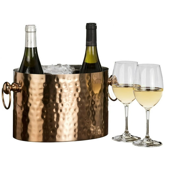 Stainless Copper Artisan Handcrafted 2-Bottle Wine & Champagne Chiller
