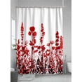 thumbnail image 5 of Rustic Field Shower Curtain, Silhouette Flower Herb Bathroom Decor Curtains Set with Hooks, Red Waterproof Fabric Home Accessories， 72 X 72 Inch Long, 5 of 6