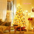 thumbnail image 4 of Gymax 6FT Tinsel Christmas Tree Artificial Hinged w/ Metal Stand Champagne Gold, 4 of 10