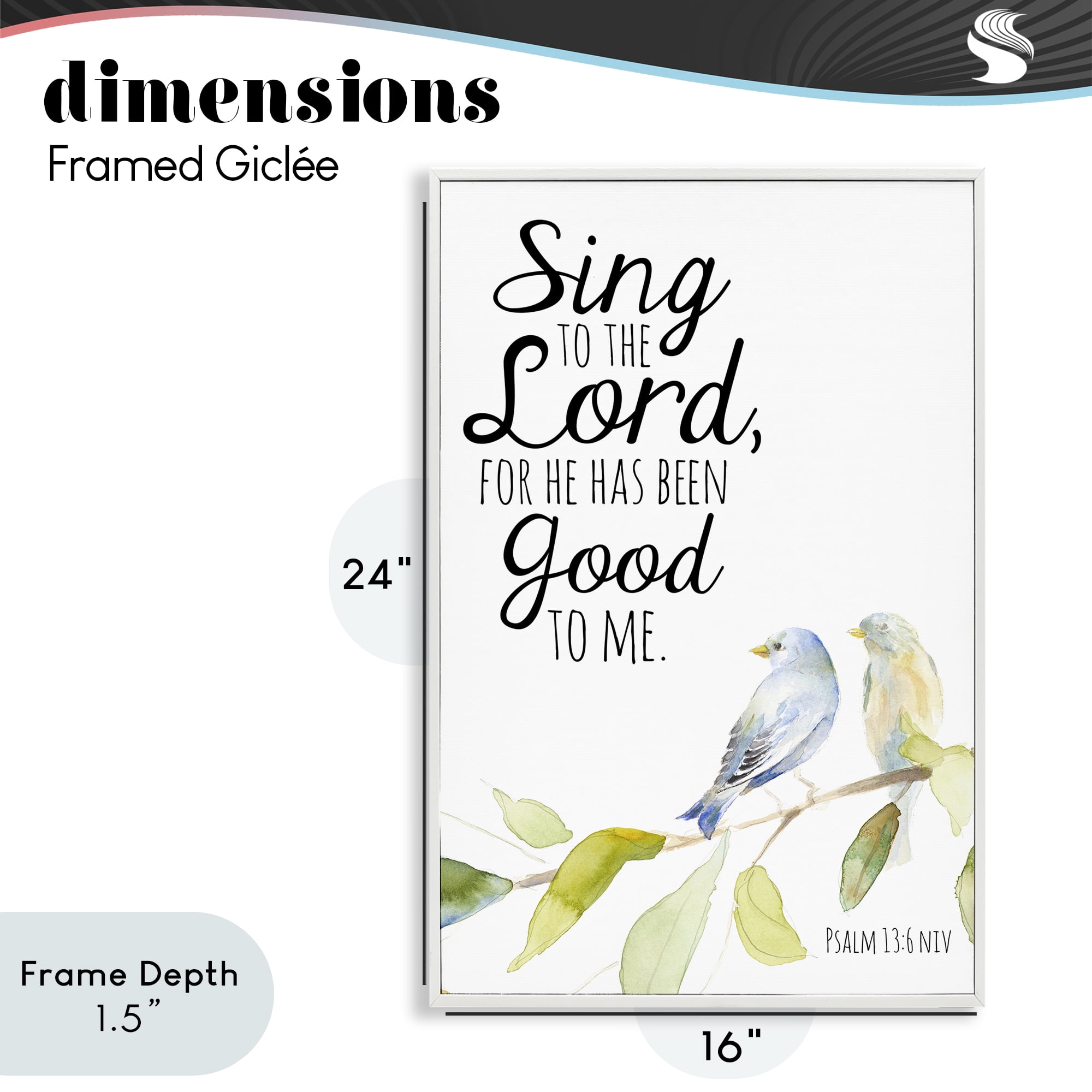 Stupell Industries Sing To The Lord White Framed Giclee Art, design by Lanie Loreth