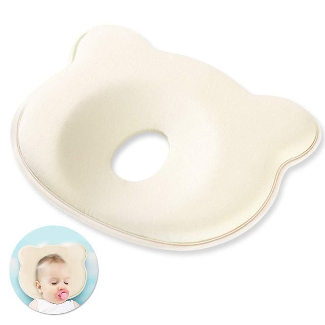 Almohada Para bebé KAIYANG Almohada contra cabeza plana Espuma viscoelástica Amarilla