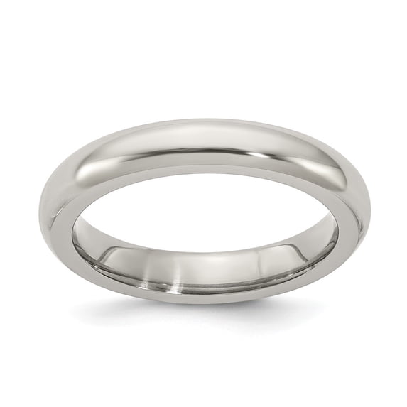 Solid Titanium Men's Domed 4mm Ring Comfort-Fit Band Size 5.5