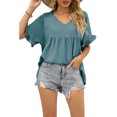 thumbnail image 3 of Camisetas de manga corta para mujer, camisetas casuales de verano para mujer con escote en V y máxima eficiencia, 3 of 6