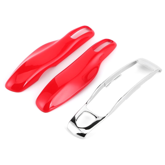 3pcs Télécommande Clé Fob Couverture Garniture Étui de Protection Adapté pour Porsche Macan Cayenne Panamera (Argent Rouge)