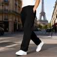 thumbnail image 6 of Men's Baggy Sweatpants Wide Leg Casual Pants Drawstring Elastic Waist Workout Athletic Jogger Sweat Pant Black 2XL, 6 of 6
