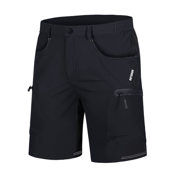 TACVASEN Mens Quick Dry Water Resistant Outdoor Golf Hiking Shorts Lightweight Breathable Strech Ripstop Cargo Work Shorts with Multi-Pockets, Black, 40