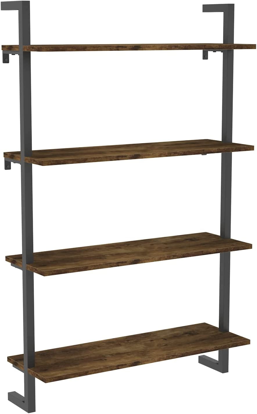 HISH 4Shelf Bookshelf Wall Mount Bookcase (L29.5 Vintage)