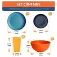 thumbnail image 4 of 16PCS Wheat Straw Dinnerware Sets,,Kitchen Plates and Bowls Set Unbreakable Modern Plate/Dessert Plate/Cereal Bowl/Cup,Service for 4,Multicolor, 4 of 9