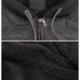 thumbnail image 3 of Men’s Casual Two Tone Warm Fleece Soft Sherpa Lined Quilted Zipper Hooded Vest (HR 1001 Black, S), 3 of 4