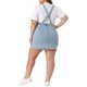 thumbnail image 3 of Falda con tirantes para mujer Agnes Orinda, talla grande, con tirantes ajustables, cruzada en la espalda, mini falda de mezclilla en azul claro, 2X, 3 of 6