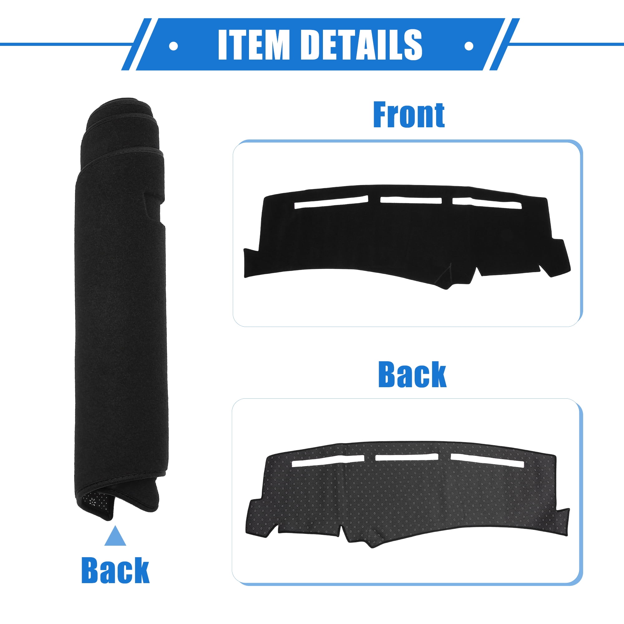 Unique Bargains Dashboard Dash Cover Mat for Chevy Silverado 1999-2006 Durable Polyester Black Front Dash Cover Mat