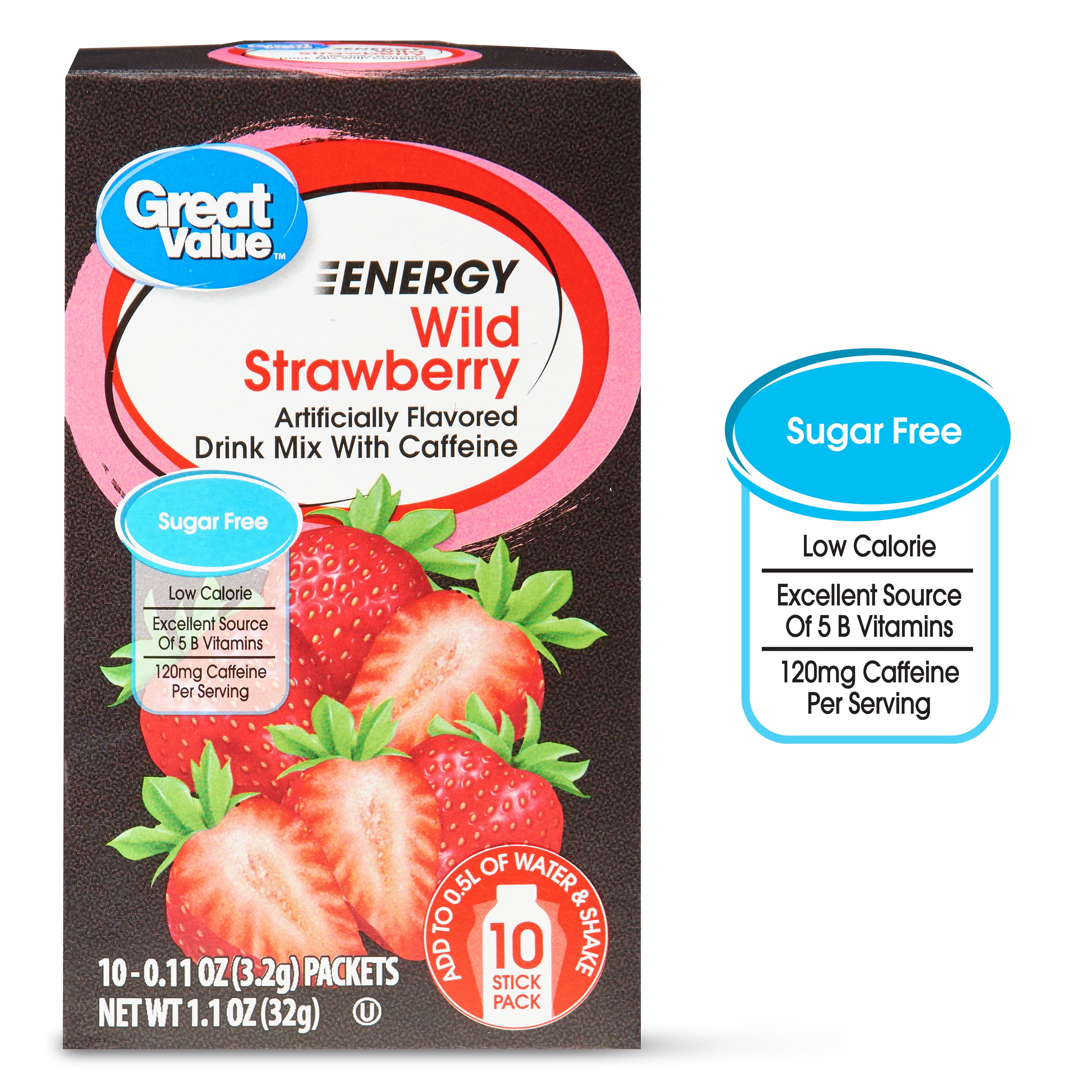 Great Value SugarFree Dragon Fruit Energy Drink Mix, Oz,