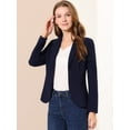 thumbnail image 4 of AllegK ChaqueDe Traje De ChaqueElástiCon Cuello De SolaPaOficiDe Trabajo PaMujer Azul oscuro M, 4 of 6