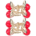 thumbnail image 2 of EeaseMX 2pcs Cherry Glaw Peink Clip Alloy Hair Jaw Clip Rhinestone Glaw Skink Tocado, 2 of 8