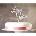 thumbnail image 1 of Love You Wedding Cake Topper White Cake Topper Color Option Available 6-7 Inches Wide, 1 of 1