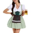thumbnail image 2 of EINCcm Women Oktoberfest Dirndl Costume Plaid German Beer Festival Cosplay Bavarian Dress Halloween Fancy Dress with Apron, 2 of 9
