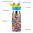 thumbnail image 3 of Insulated Water Bottle Slime Rancher Stainless Steel Cup with Covered Pop-Up Straw for Kids Blue, 3 of 8