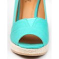 thumbnail image 4 of Qupid TALEN-265 Designer Inspired Peep Toe Canvas Wedge Heel Sandals, 4 of 4