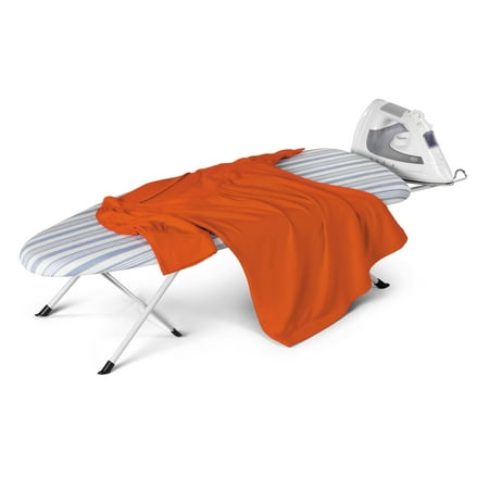 - Honey Can Do Portable Folding Tabletop Ironing Board, White/Blue