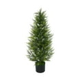 thumbnail image 4 of 4FT UV Resistant Artificial Topiary Trees Outdoor, 35in Faux Cedar Tree with Full & Realistic Leaves, Fake Cypress Tree for Front Door Proch Patio Deck Balcony Yard Decor (E), 4 of 9