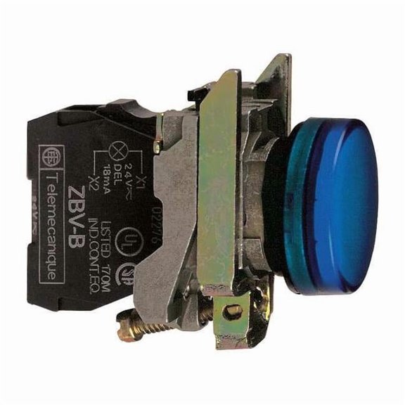Schneider Electric Pilot Light,LED,24V,Blue XB4BVB6