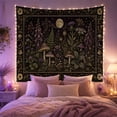 thumbnail image 2 of Floral Garden Nocturnal with Botanical Ornate Border, Nostalgic Vintage for Botanical Art Lovers, Wall Decor, Valentine'S Day Gift, Tapestry Wall Hanging for Dorm and Living Room, 2 of 7