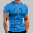 thumbnail image 2 of Sngxgn Men's Crew Neck T-Shirt Classic Tee(Blue,L), 2 of 5