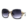 thumbnail image 1 of Womens Jewel Buckle Ribbon Hinge Butterfly Designer Sunglasses Slate Tortoise Smoke, 1 of 4