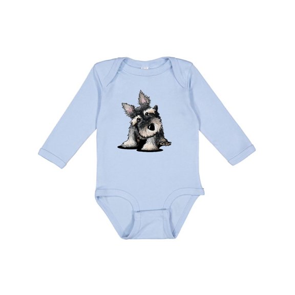 Inktastic Curious Schnauzer Boys or Girls Long Sleeve Baby Bodysuit