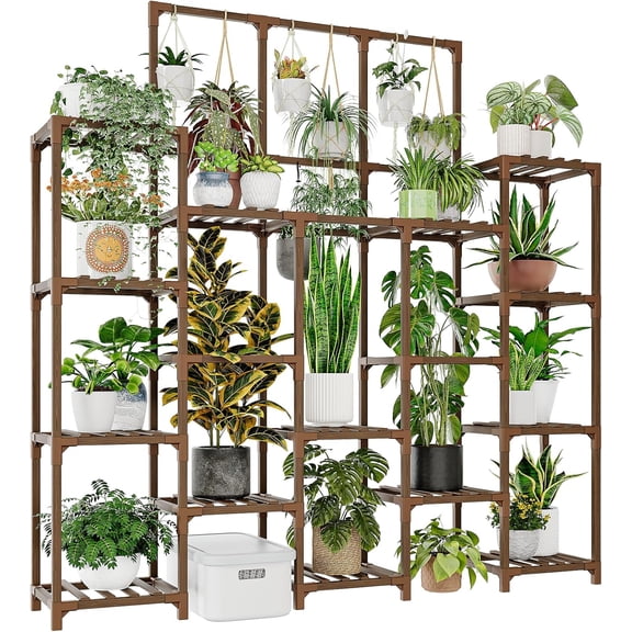 Plant Stand Indoor with Grow Light 14 tiers Large Plant Shelf for Indoor Plants Display Heavy Duty Plant Rack for Living Room Patio Decor