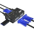 thumbnail image 1 of MT-ViKI USB VGA KVM Switch 2 Ports w/ 3 USB Hubs & Cables, 260KL 1080P KVM Switches Two Computers Share 1 Set of Monitor Keyboard Mouse Printer/U Disk, 1 of 3