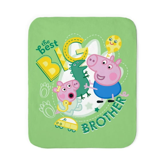 CafePress - Peppa Pig: The Best Big Brother - Sherpa Fleece Throw Blanket 60" x 50"