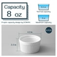 thumbnail image 5 of DOWAN 8Oz White Ceramic Ramekins Set of 8, Porcelain Ramekins Dishes for Appetizers and Snacks, Baking Bowls, Oven Dishwasher Safe Bakeware, Stackable White, 5 of 6