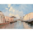 thumbnail image 2 of Marie Joseph Clavel 14x12 Gold Ornate Wood Frame and Double Matted Museum Art Print Titled - Venetian Canal, 2 of 4