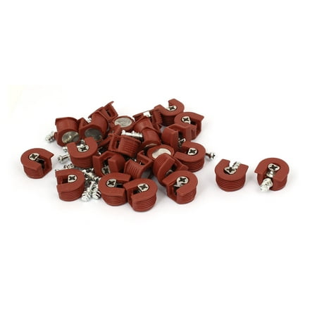 Unique Bargains Glass Furniture Round Shape Screw in Type Shelf Support Pins Brown 25 Pcs