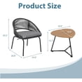 thumbnail image 3 of Betcozy 3-Pieces Garden Rocking Bistro Set, Rattan Conversation Furniture Set with PE Resin Hand-woven Wicker, Cushions, Tempared Glass Coffee Table, 3 of 7