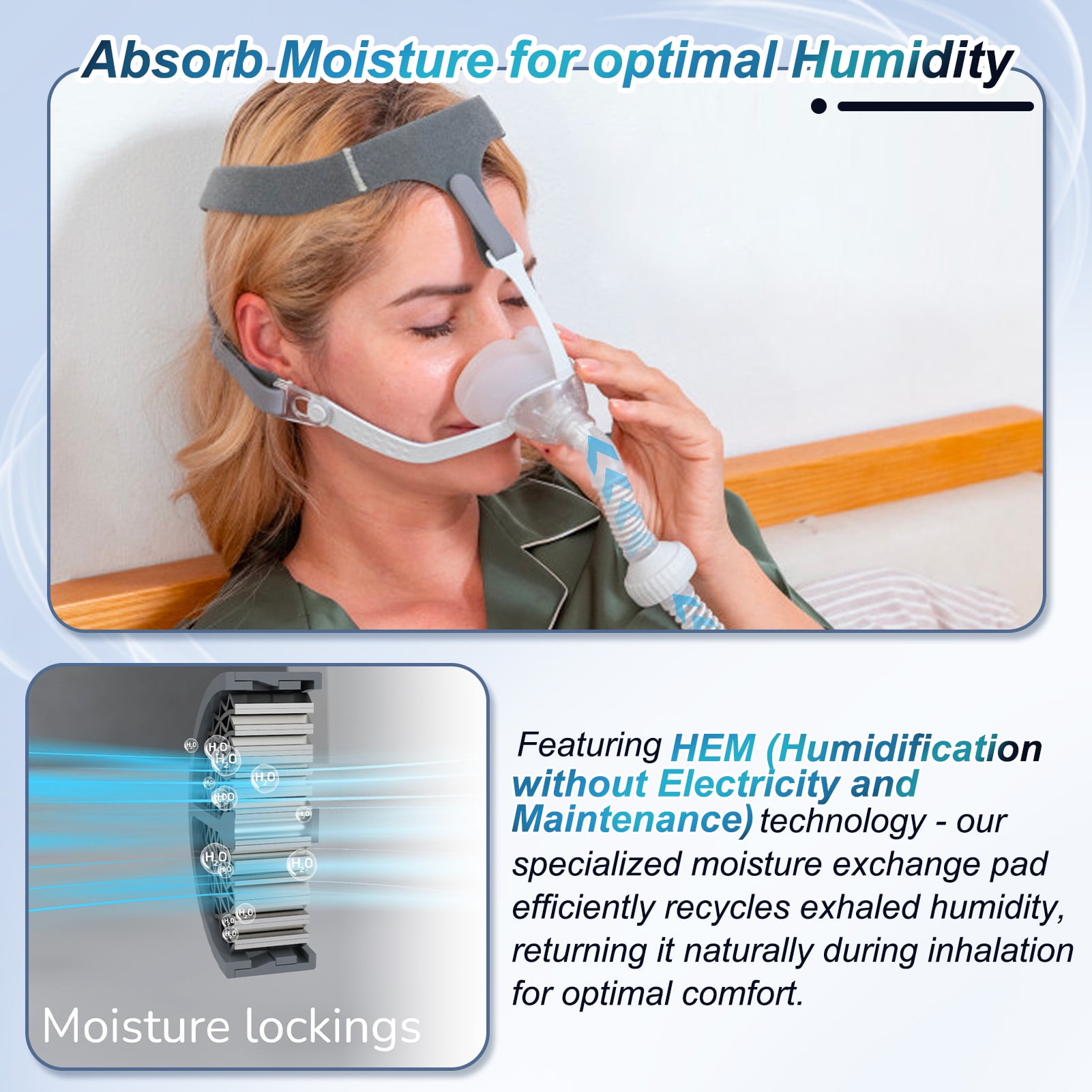 CVHVBH Portable Single-Channel Positive Pressure Airflow Modulation Equipment with Auto/Manual Settings, Under 37dB for Nighttime Comfort, Perfect for Home Comfort and Travel Convenien