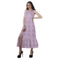 thumbnail image 3 of Moomaya Robe Longue Imprimée pour Femmes Fendue devant Sexy Sans Manches en Rayonne Robe de Mariage, 3 of 4