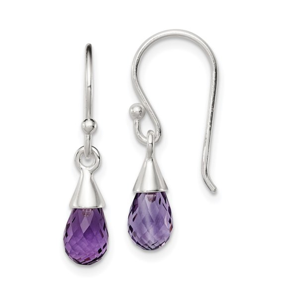 Primal Silver Sterling Silver Amethyst Dangle Earrings