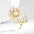 thumbnail image 2 of Guangzhoushicwz Broche de flores con diamantes de imitación y perlas, broches de flores, broches florales, joyas para mujeres y niñas, 2 of 5
